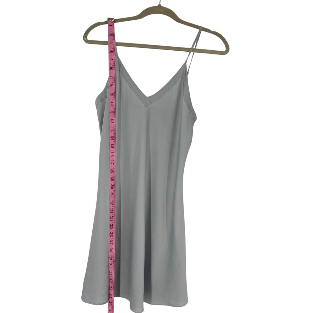 Ginia Silk Chemise Womens AU14 Blue V-Neck Spaghetti Strap Mini Slip - Picture 4 of 10